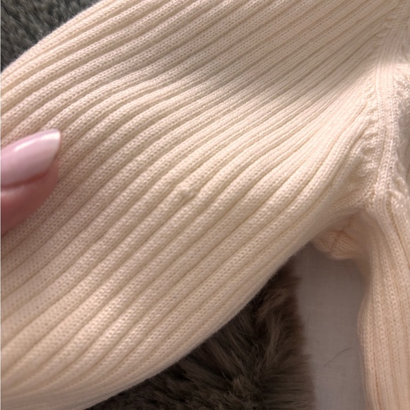 Reformation Cream Ribbed Knit Top - Picture 4 of 5